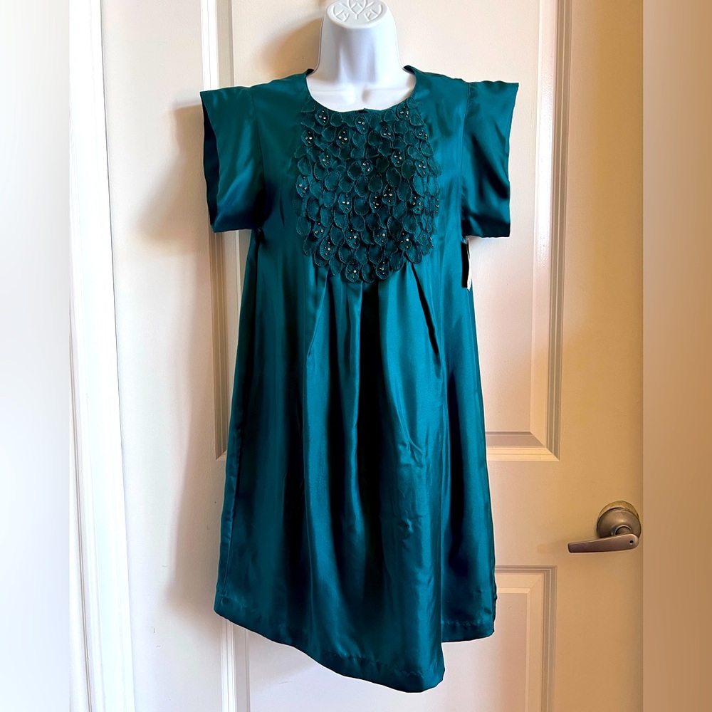 SOLD*** Paul and Joe Sister Green Silk Dress US Size S-M EU 38. NWT